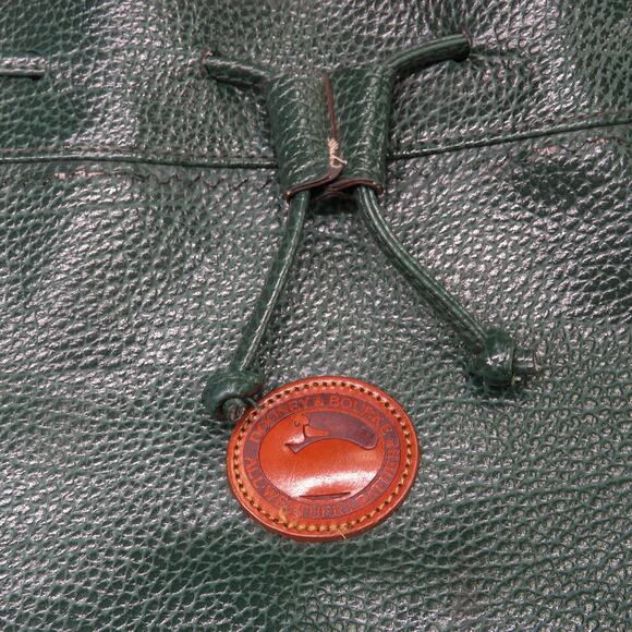 1980s Vintage Dooney & Bourke Forrest Green Leather Drawstring Crossbody Bag - Picture 4 of 10